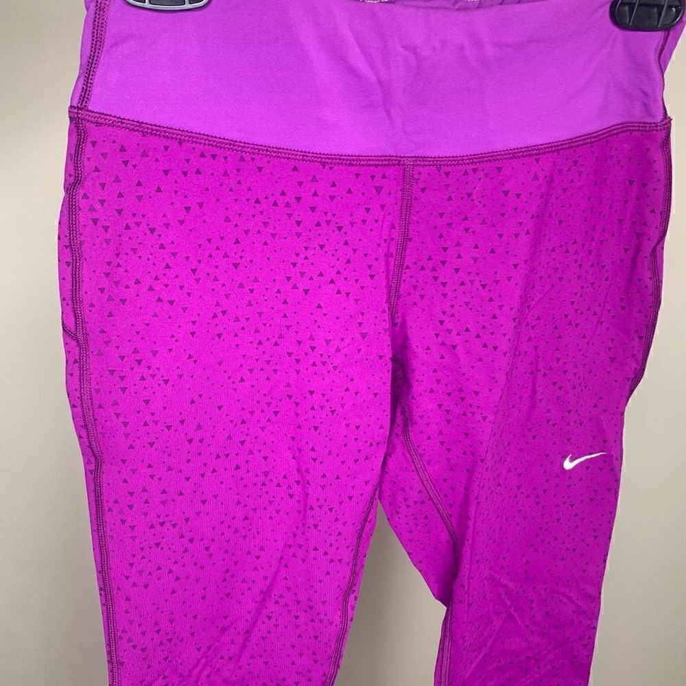 Nike Purple Running Athletic Leggings with Dots Size Small (k1)